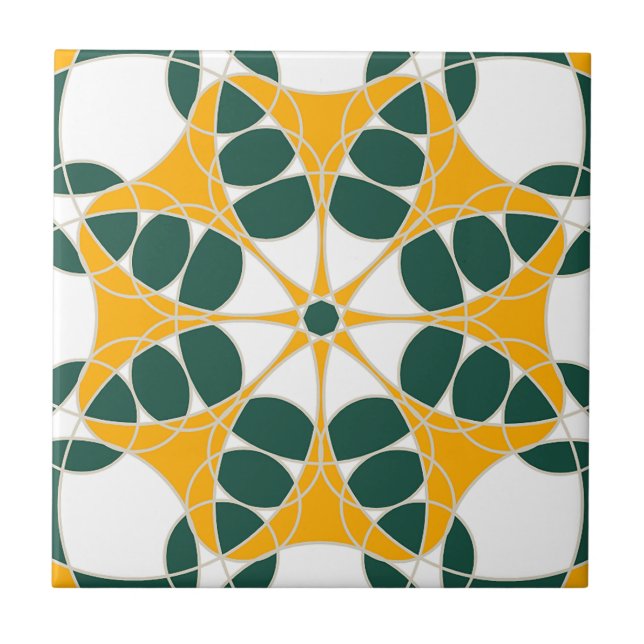 Azulejo Amarillo y Verde Kakelplatta (Framsidan)