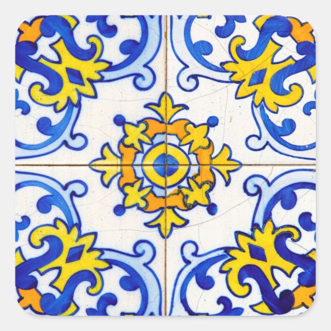Azulejo Art Tile Fyrkantigt Klistermärke (Framsida)