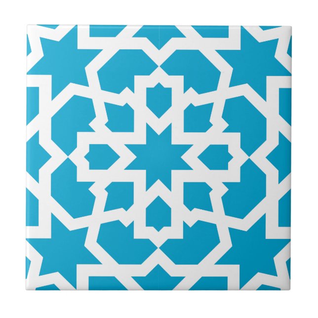 Azulejo azul de arabesco marroquí y mosaico kakelplatta (Framsidan)