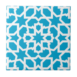 Azulejo azul de arabesco marroquí y mosaico kakelplatta
