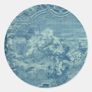 Azulejo belägger med tegel runt klistermärke