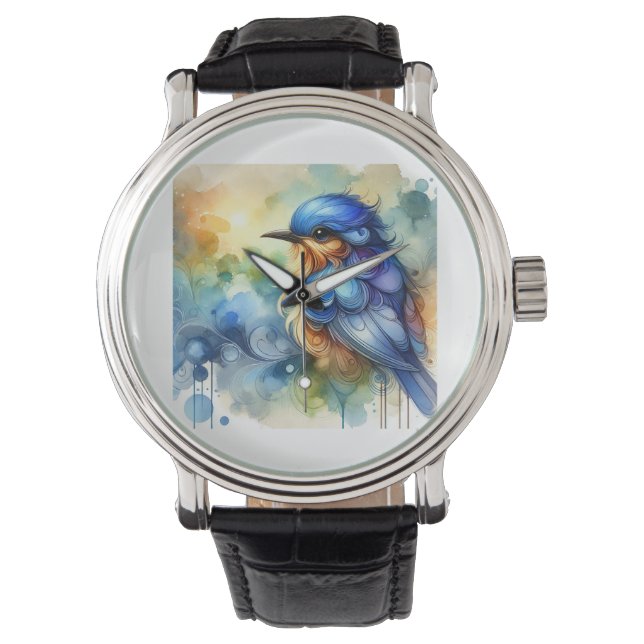 Azulejo bird 230924AREF144 - Watercolor Armbandsur (Framsida)