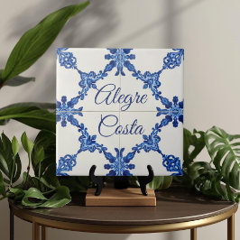 Azulejo Blå Anpassad Husnamn Skylt Plakett Skylt  Kakelplatta