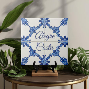 Azulejo Blå Anpassad Husnamn Skylt Plakett Skylt  Kakelplatta