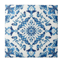 Azulejo blå och vit mosaik vintage bulk