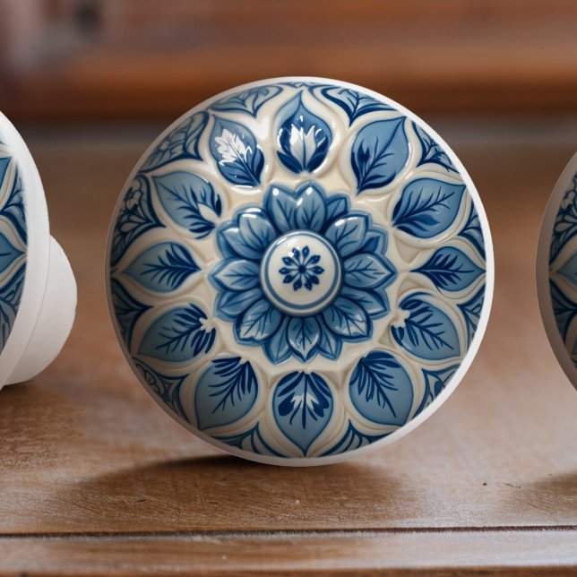 Azulejo Blue Elegance Ceramic KnobDrag Knopp (Skapare uppladdad)