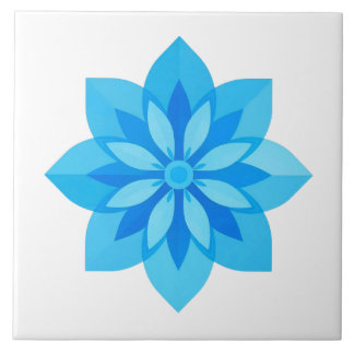 Azulejo Blue och White Modern Flower Kakelplatta