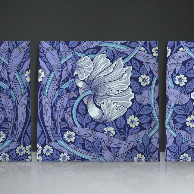 Azulejo Blue Pimpernel Seamless 1/2 William Morris Kakelplatta (Skapare uppladdad)