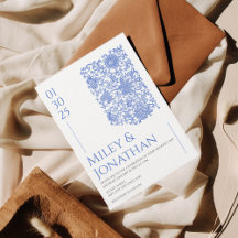 Azulejo Blue Porcelain Blommigt Antique Bröllop