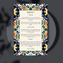 Azulejo blue Talavera vintage Mexikanska bröllop