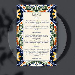Azulejo blue Talavera vintage Mexikanska bröllop