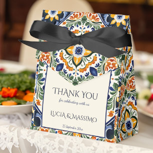 Azulejo blue Talavera vintage Mexikanska bröllop Presentaskar