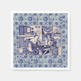 Azulejo Blue Tile Cocktail Napkins Pappersservett