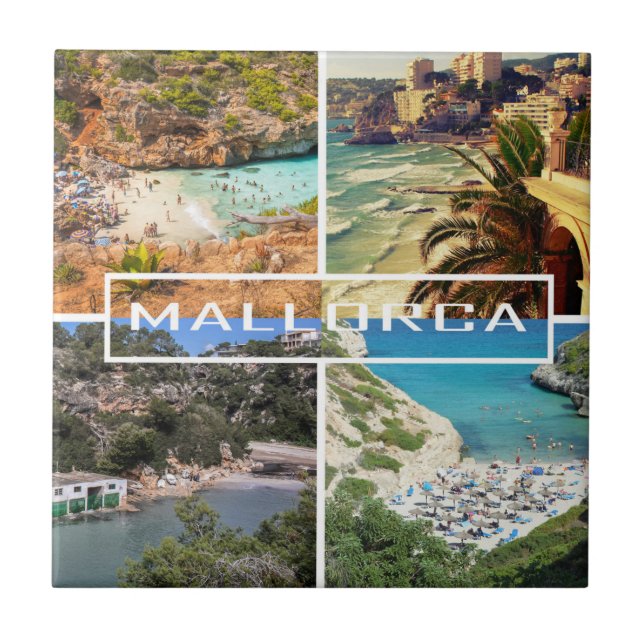 azulejo calas y playas de Mallorca - Majorca Kakelplatta (Framsidan)