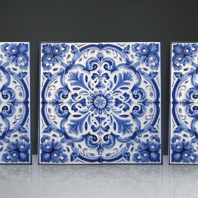 Azulejo Cerulean Portugals Ornamental Mosaic Kakelplatta (Skapare uppladdad)