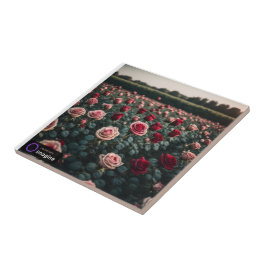 Azulejo de cerámica flores rosas kakelplatta
