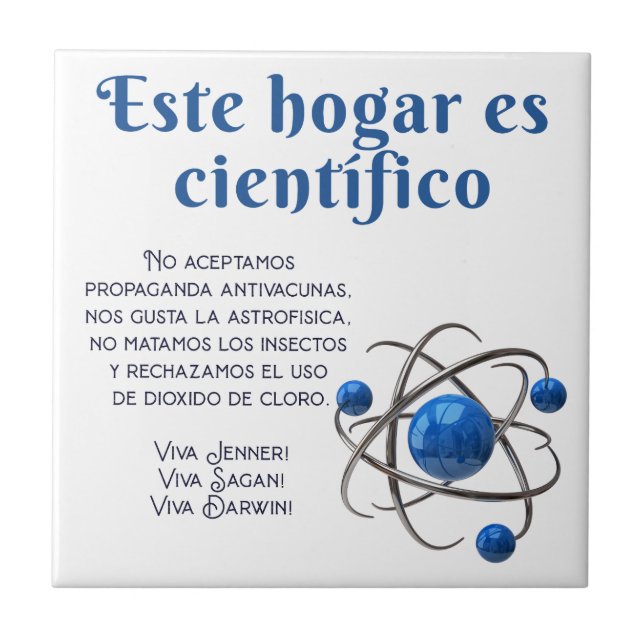 AZULEJO ESTE HOGAR ES CIENTÍFICO KAKELPLATTA (Framsidan)