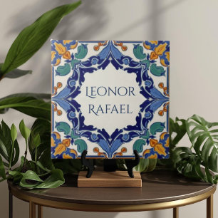 Azulejo Färgrik Skylt Med Anpassat Namn Plakett Kakelplatta
