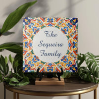 Azulejo Färgrik Skylt Med Anpassat Namn Plakett