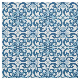 Azulejo Fleur De Lis Stil Mönster Tyg