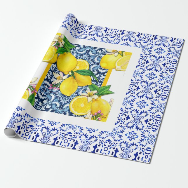 Azulejo grecian lemon Portugueles tiles Presentpapper (Utrullad)