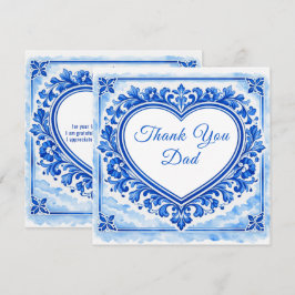 💙Azulejo Hjärtat Tack‑Kort Tack Kort