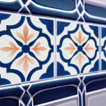 Azulejo Lisbon Patterned Talavera Ceramic Design Kakelplatta<br><div class="desc">Indigo Azulejo Blue Portuguese Lisbon decorative Talavera ceramic tiles are a beautiful and unique addition to any home. A high-quality product with a timeless esthetic. The blue color of the tiles is inspired by the indigo blue of Lisbon's famous azulejo tiles, adding a touch of history and culture to your...</div>
