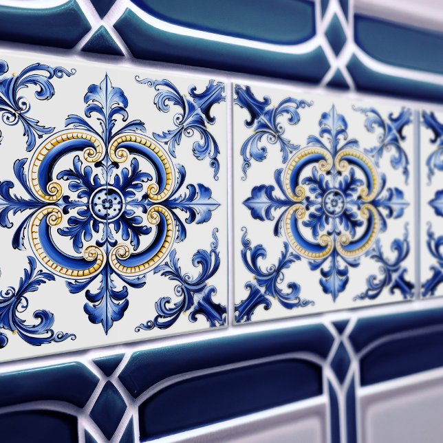 Azulejo Lisbon Patterned Talavera Ceramic Design Kakelplatta (Skapare uppladdad)