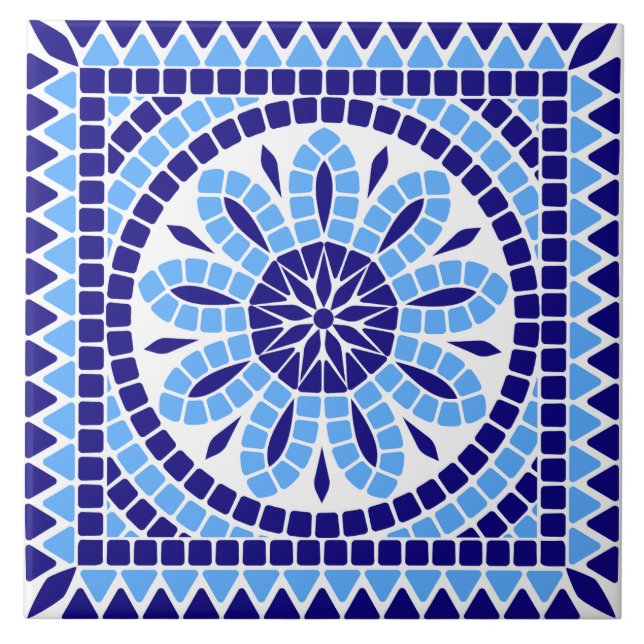 Azulejo Lissabon Mönstrad Talavera dekorativ  Kakelplatta (Framsidan)
