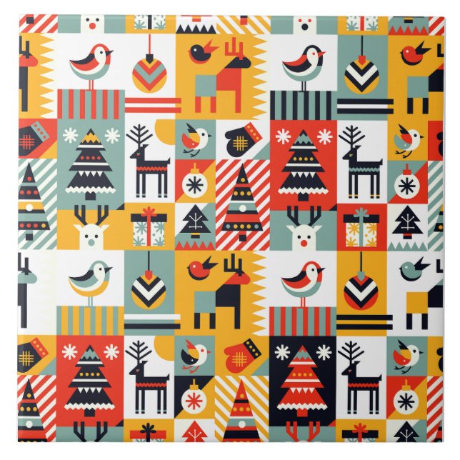 Azulejo Lissabon Patterned Talavera Ceramic Design Kakelplatta (Framsidan)