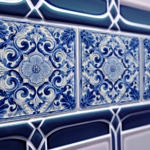 Azulejo Lissabon Patterned Talavera Ceramic Design Kakelplatta