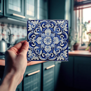 Azulejo Lissabon Patterned Talavera Ceramic Design Kakelplatta