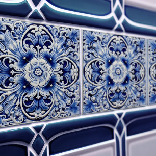 Azulejo Lissabon Patterned Talavera Ceramic Design Kakelplatta