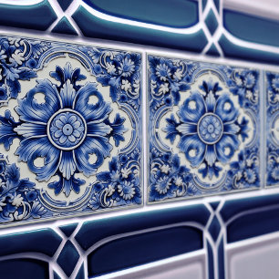 Azulejo Lissabon Patterned Talavera Ceramic Design Kakelplatta