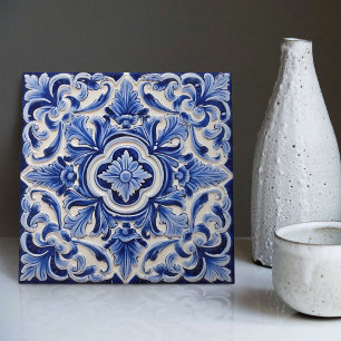Azulejo Lissabon Patterned Talavera Ceramic Design Kakelplatta