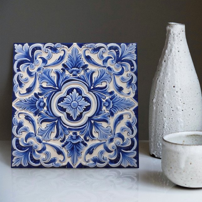 Azulejo Lissabon Patterned Talavera Ceramic Design Kakelplatta (Skapare uppladdad)