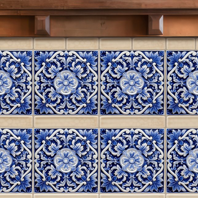 Azulejo Lissabon Patterned Talavera Ceramic Design Kakelplatta (Skapare uppladdad)