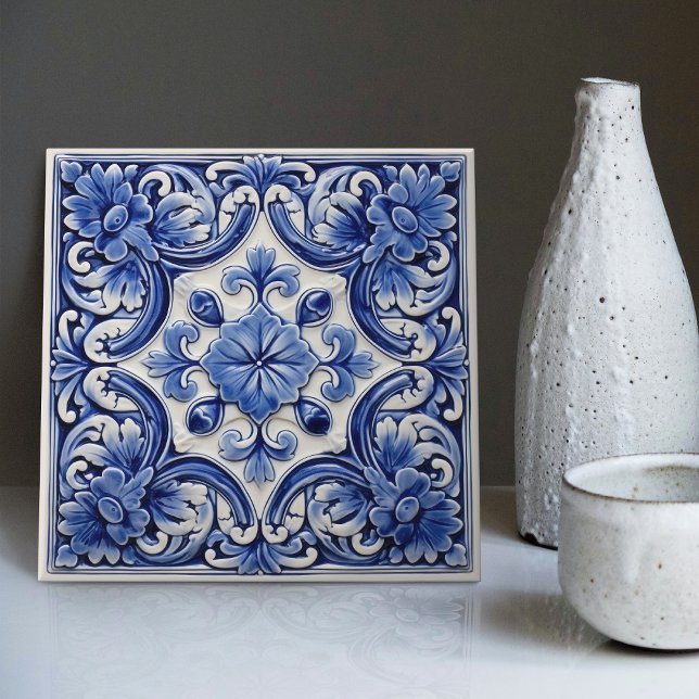 Azulejo Lissabon Patterned Talavera Ceramic Design Kakelplatta (Skapare uppladdad)