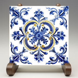 Azulejo Lissabon Patterned Talavera Ceramic Design Kakelplatta