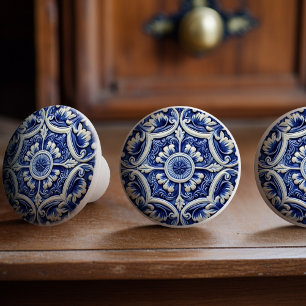 Azulejo Lissabon Patterned Talavera Ceramic Design Knopp