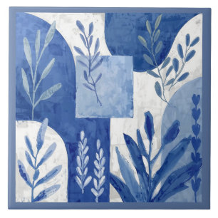 Azulejo Mediterranean Blue White Kakelplatta