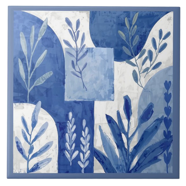 Azulejo Mediterranean Blue White Kakelplatta (Framsidan)