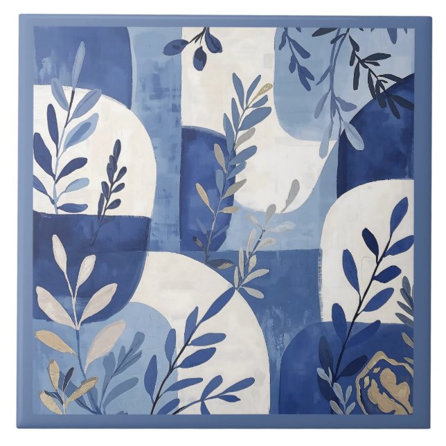 Azulejo Mediterranean Blue White Kakelplatta (Framsidan)