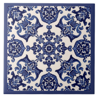 Azulejo Mediterranean Blue White Kakelplatta