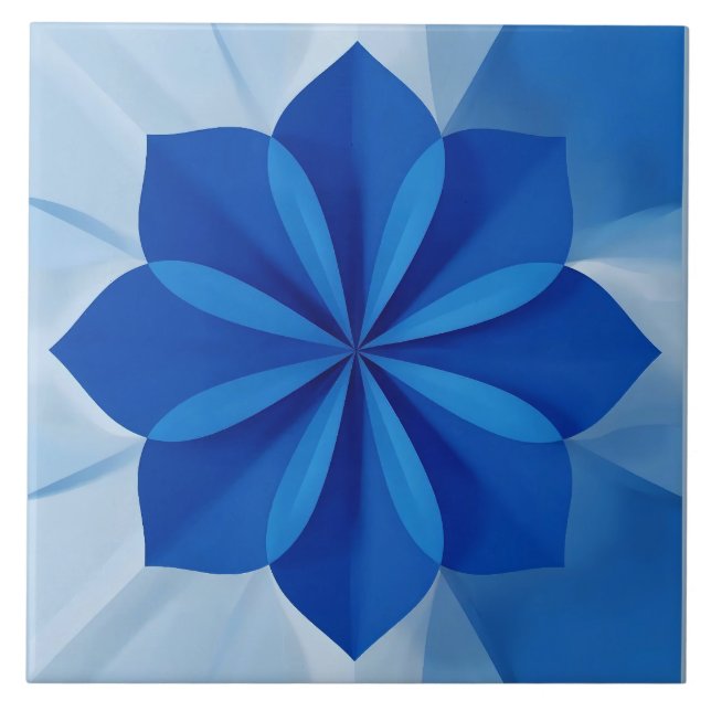Azulejo Mediterranean Blue White Kakelplatta (Framsidan)