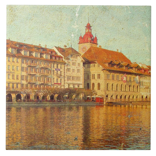 Azulejo Polaroids from Lucerne Kakelplatta (Framsidan)