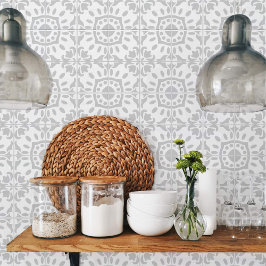 Azulejo Portugal Mediterranean Modern Grått White Kakelplatta