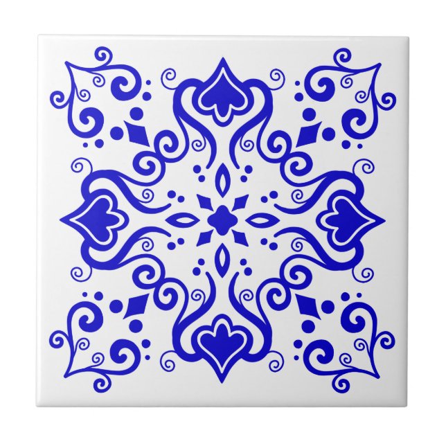 Azulejo Portugals Blue White A01 Kakelplatta (Framsidan)