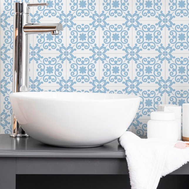 Azulejo Portugals Medelhavsljusblå vit Kakelplatta (Skapare uppladdad)