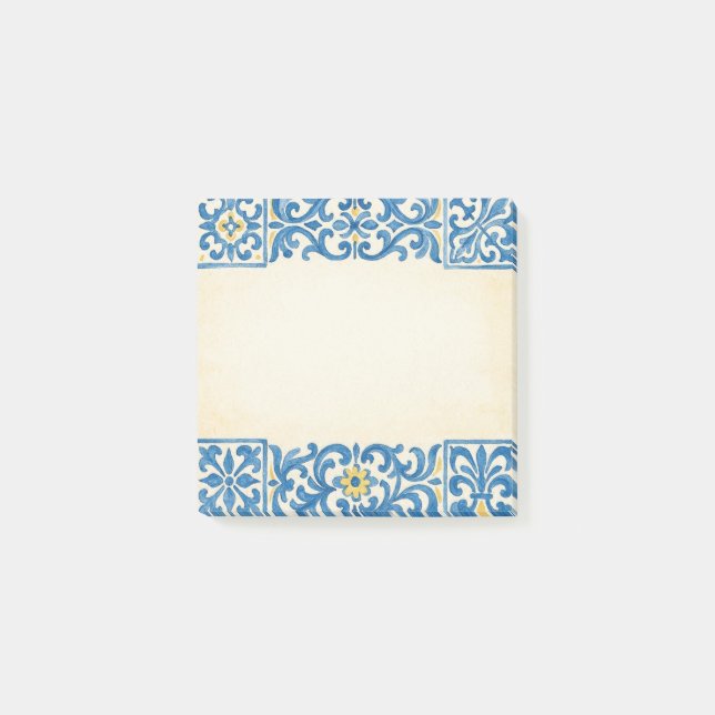 Azulejo Portugisisk stationär akvarelldesign Post-it Block (Framsida)